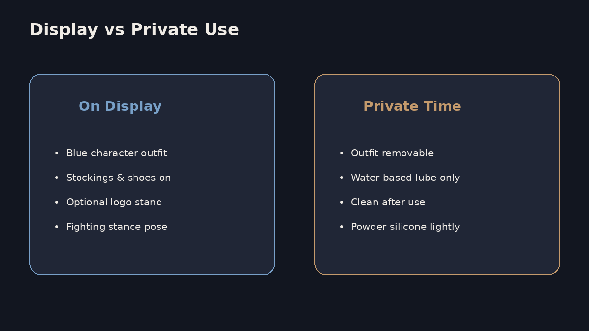 Chun-Li doll display outfit mode versus private adult use mode