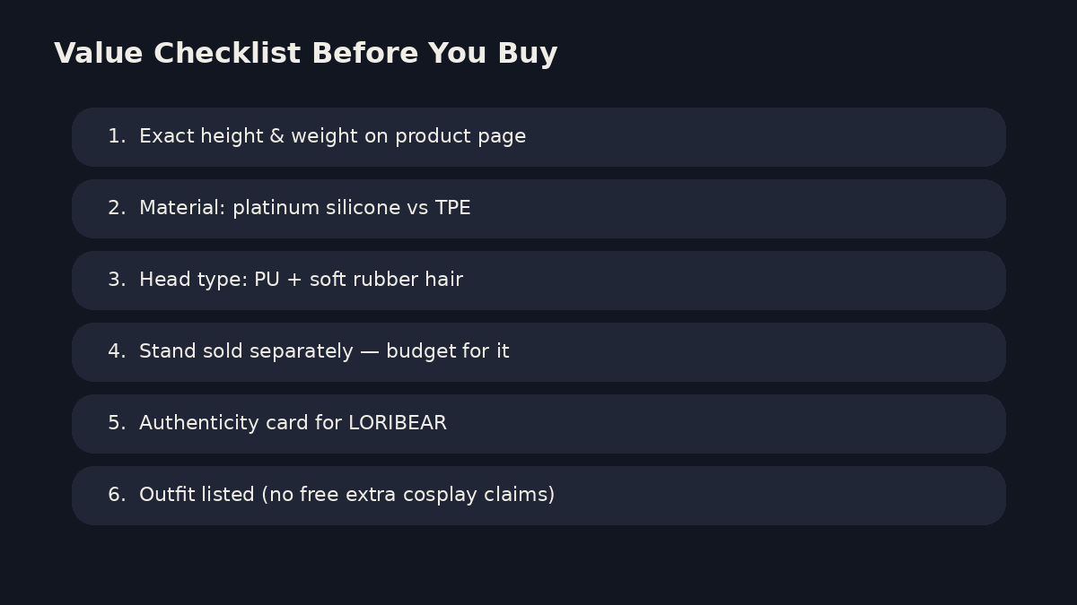 Pre-purchase value checklist for affordable mini sex dolls