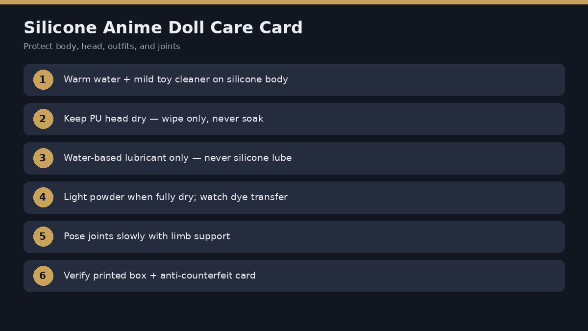 Care card tips for platinum silicone anime mini sex dolls