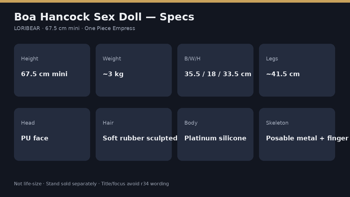 Specifiche tecniche della bambola sessuale Boa Hancock LORIBEAR per collezionisti